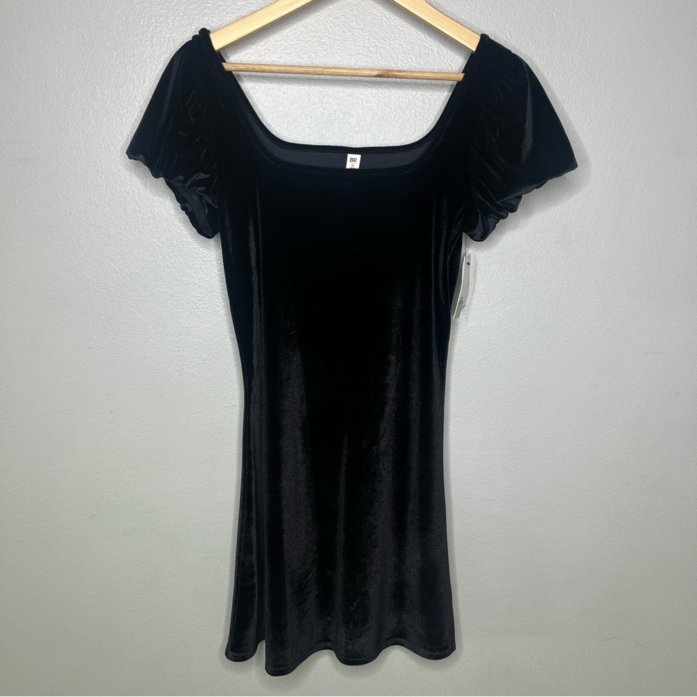 BP NWT Black Velvet Midi Dress, Holiday Party Cocktail Classic Quiet Luxury- M